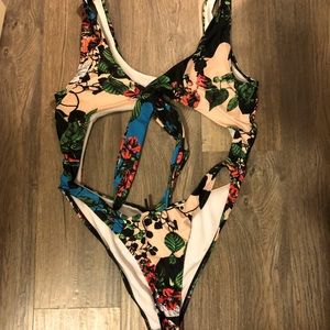 Floral jungle print swimsuit